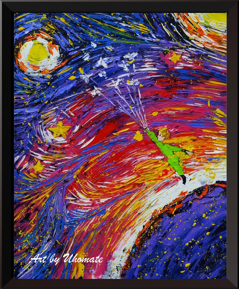 Uhomate The Little Prince Le Petit Prince Little Prince Vincent Van Gogh Starry Night Posters Home Canvas Wall Art Nursery Decor Living Room Wall Decor A022 (8X10) - Image 1